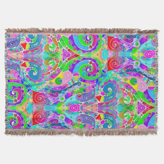 Handgemachte und digital gestrichene Muster Art 22 Decke (Vorderseite)