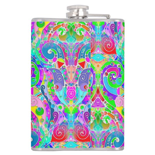 Handgemachte und digital gestrichene Muster Art 22 Flachmann (Rückseite)