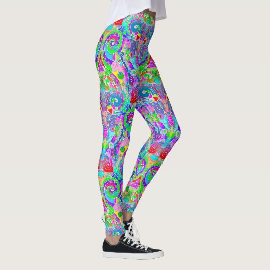Handgemachte und digital gestrichene Muster Art 22 Leggings (Rechts)