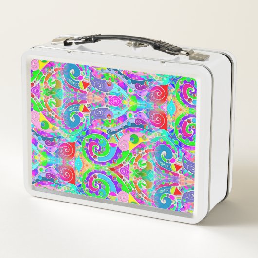 Handgemachte und digital gestrichene Muster Art 22 Metall Brotdose (Rückseite)