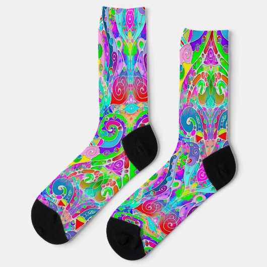 Handgemachte und digital gestrichene Muster Art 22 Socken (Linkes Detail)