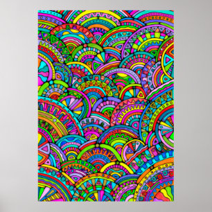 Handgemachte und digital gestrichene Muster Art 27 Poster