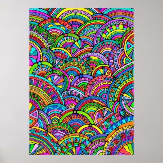 Handgemachte und digital gestrichene Muster Art 27 Poster (Vorne)