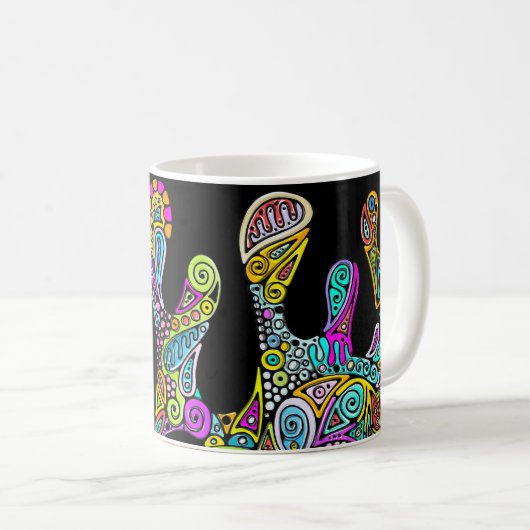 Handgemachte und digital gestrichene Muster Art 28 Kaffeetasse (VorderseiteRechts)