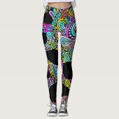 Handgemachte und digital gestrichene Muster Art 28 Leggings (Vorderseite)