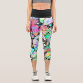 Handgemachte und digital gestrichene Muster Art 31 Capri Leggings (Vorderseite)