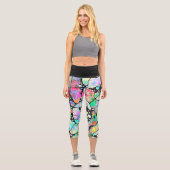 Handgemachte und digital gestrichene Muster Art 31 Capri Leggings (Vorderseite)