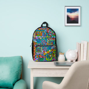 Handgemachte und digital gestrichene Muster Art 53 Bedruckter Rucksack