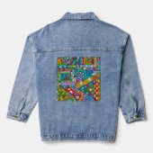 Handgemachte und digital gestrichene Muster Art 53 Jeansjacke (Rückseite)
