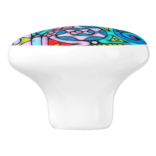 Handgemachte und digital gestrichene Muster Art 53 Keramikknauf (Seitenansicht)