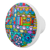 Handgemachte und digital gestrichene Muster Art 53 Keramikknauf (Rechts)