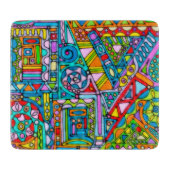 Handgemachte und digital gestrichene Muster Art 53 Schneidebrett (Vorderseite)