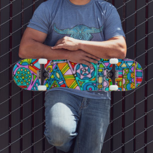 Handgemachte und digital gestrichene Muster Art 53 Skateboard