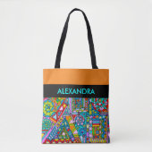 Handgemachte und digital gestrichene Muster Art 53 Tasche (Vorderseite)