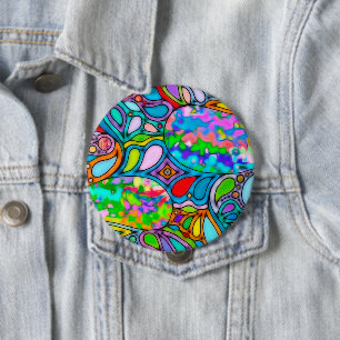 Handgemachte und digital gestrichene Muster Art 54 Button