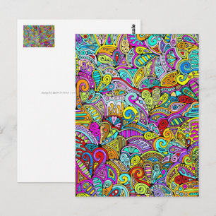 Handgemachte und digital gestrichene Muster Art 6 Postkarte