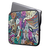 Handgemachte und digital gestrichene Muster Art 8 Laptopschutzhülle (Vorderseite Links)