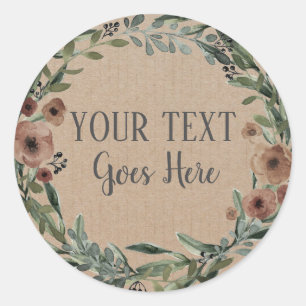 Handgemachte Vintage Blumenzwiebelfräsen Runder Aufkleber