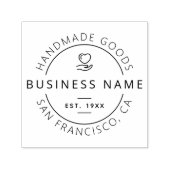 Handgemachte Waren | Benutzerdefinierter Firmennam Permastempel (Design)