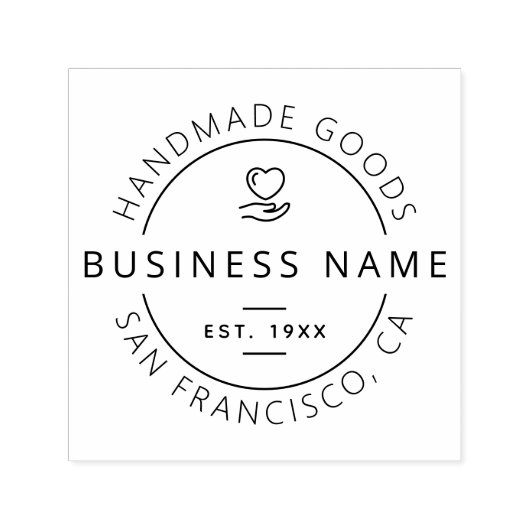 Handgemachte Waren | Benutzerdefinierter Firmennam Permastempel (Design)