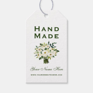 Handgemachte Wasserfarben Grüne Blumenmarken Geschenkanhänger