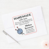 Handgemachter Knetschein Quadratischer Aufkleber (Umschlag)