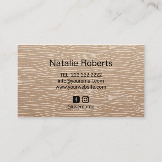 Handgemachter mutiger Text-Minimalistisches Visitenkarte (Rückseite)