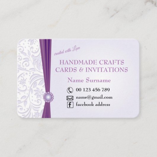 Handgemachtes Handwerk u. Grußkarten Visitenkarte (Vorderseite)