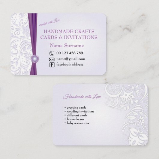 Handgemachtes Handwerk u. Grußkarten Visitenkarte (Vorne/Hinten)