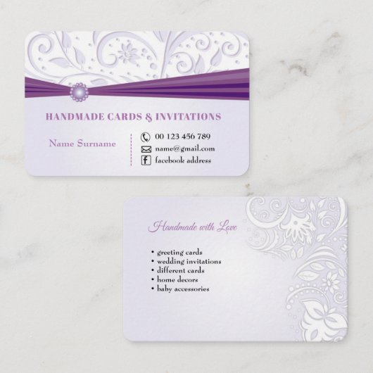 Handgemachtes Handwerk u. Grußkarten Visitenkarte (Vorne/Hinten)