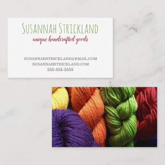 Handgemachtes Mehrfarbengarn Visitenkarte (Vorne/Hinten)