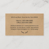 Handgemachtes rustikales Kraftpapier Visitenkarte (Rückseite)