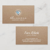 Handgemachtes Schmuck-Diamant-Logo elegantes Visitenkarte (Vorne/Hinten)