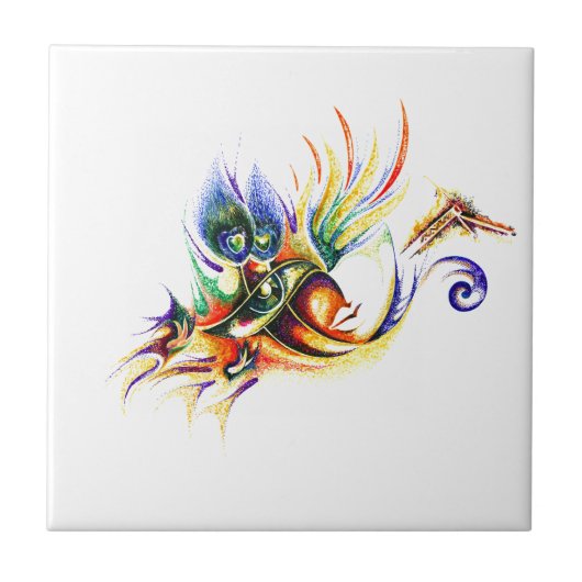 Handgemachtes Tinten-Zeichnen von Lord Krishna Fliese (Vorderseite)