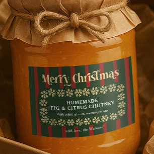 Handgemachtes Weihnachtsgeschenk Rot & Grün Karo S Lebensmitteletikett