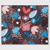 Handgemälde Abstrakte Wasserfarbenkizze Doodle Fl Geschenkpapier (Flach)