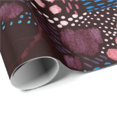 Handgemälde Abstrakte Wasserfarbenkizze Doodle Fl Geschenkpapier (Rolleneckpunkt)