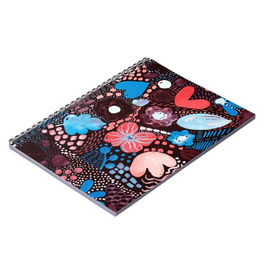 Handgemälde Abstrakte Wasserfarbenkizze Doodle Fl Notizblock (Linke Seite)