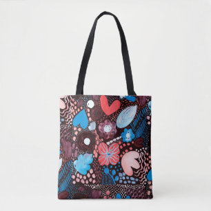 Handgemälde Abstrakte Wasserfarbenkizze Doodle Fl Tasche