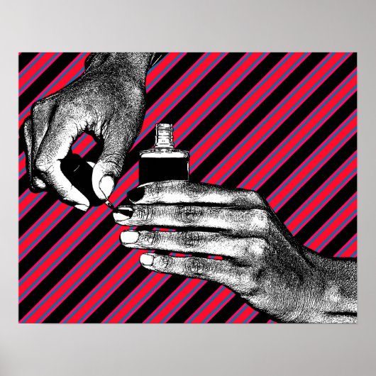 Handgemälde Fingernägel Maniküre Schönheit machen Poster (Vorne)