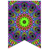 Handgemälde Mandala Uhr Gesicht 01 + 02 Wimpelkette (Zweite Fahne)