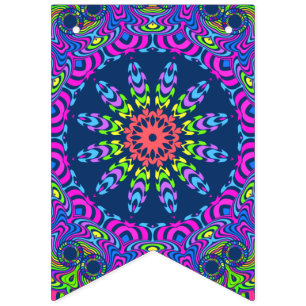 Handgemälde Mandala Uhr Gesicht 01 + 02 Wimpelkette