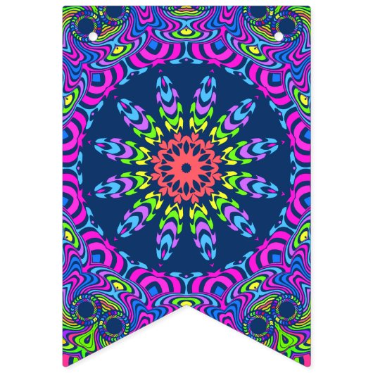 Handgemälde Mandala Uhr Gesicht 01 + 02 Wimpelkette (Erste Fahne)