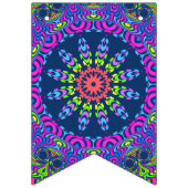 Handgemälde Mandala Uhr Gesicht 01 + 02 Wimpelkette (Dritte Fahne)