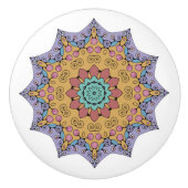 Handgemälde Mandala Uhr Gesicht 1 Keramikknauf (Vorderseite)