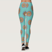 Handgemälde Mandala Uhr Gesicht 1 Leggings (Rückseite)