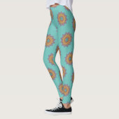 Handgemälde Mandala Uhr Gesicht 1 Leggings (Links)