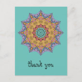 Handgemälde Mandala Uhr Gesicht 1 Postkarte (Vorderseite)
