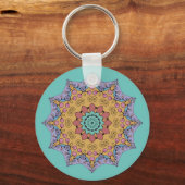 Handgemälde Mandala Uhr Gesicht 1 Schlüsselanhänger (Vorderseite)