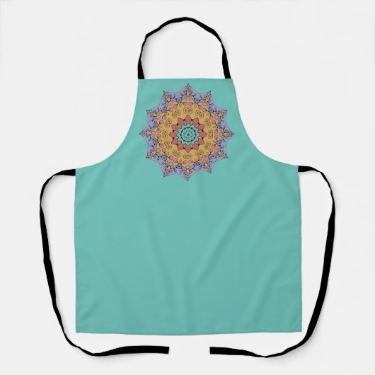 Handgemälde Mandala Uhr Gesicht 1 Schürze (Vorderseite)